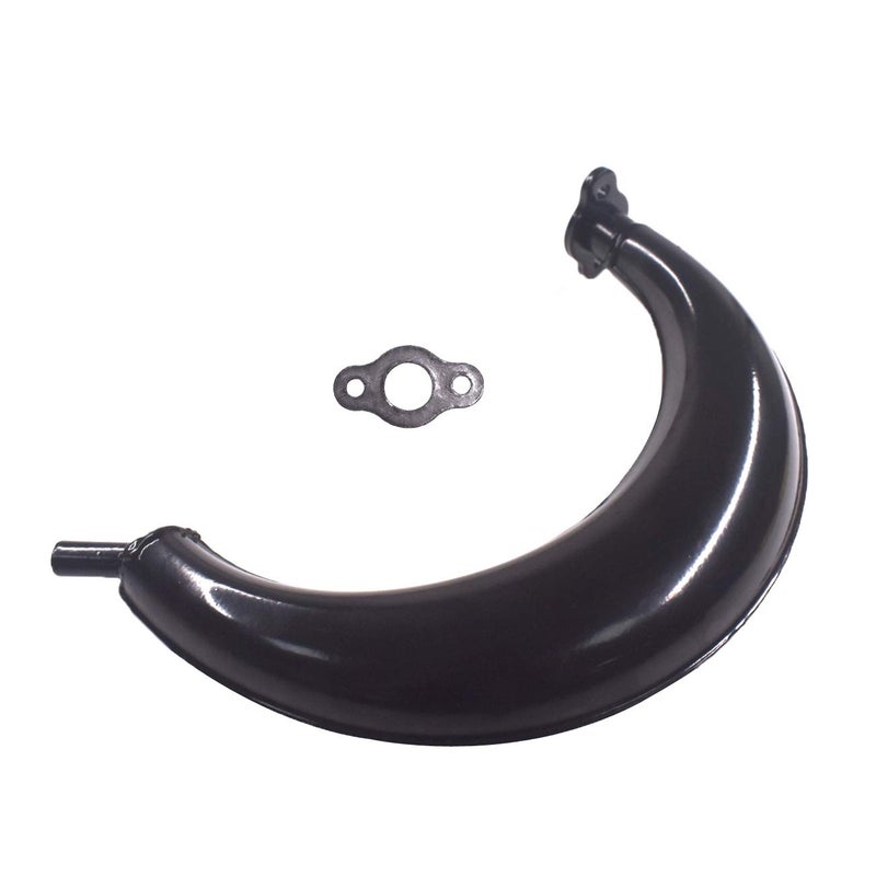 HGC 40mm Half Moon Silencer Muffler Exhaust Black For 49cc 60cc 66cc 80cc 2-Stroke Engine Motor Motorized Bicycle Bike - Image 1
